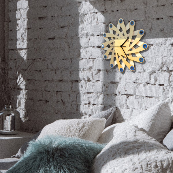 Horloge Murale Wonder Rottin/Contreplaqué Naturel/Blanc L