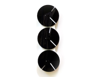 Bauhaus Style World Clock: Black Acrylic Three Time Zone Wall Decor