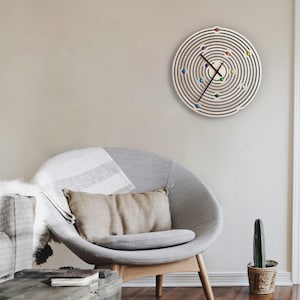 Oversized Modern Wall Clock: 60cm / 24inch Farmhouse Clock // ABACUS large wood clock for wall