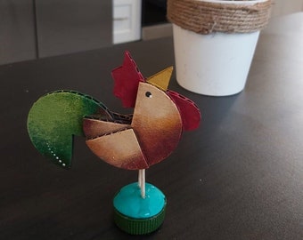 Rooster, Hen and chicks cardboard sculpture collection.