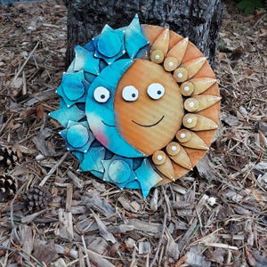 Decoração de parede do sol da lua/presente do melhor amigo do sol e da lua/eclipse/escritório doméstico/decoração de berçário