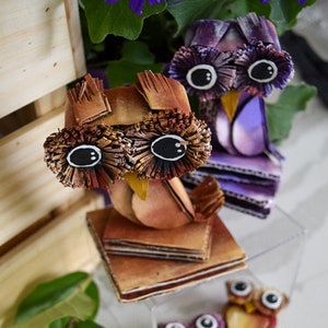 Barn Owl sculpture. An eco gift for school graduation, lawyers, teachers, and bird lovers.