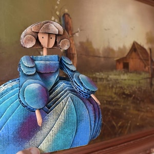 Ornement d'étagère princesse de conte de fées (grenouille GRATUITE). Cadeau parfait pour sweet 16. La princesse et la grenouille en carton ondulé.