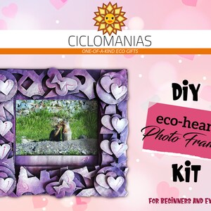 Kit de cadre photo DIY en forme de coeur. Pour une photo au format 4 x 6. C'est une activité familiale amusante. Comprend des patrons et des kits pratiques