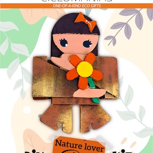 Kit de bricolaje para muñecas amantes de la naturaleza. Manualidad para niñas. Una actividad familiar muy divertida con cartón corrugado reciclado.