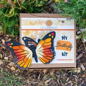 Kit de mariposas para hacer uno mismo/Manualidades para niños/Actividad familiar/Patrones y kits de instrucciones/Kit de manualidades y arte para hacer uno mismo/Cartón reciclado/Kit de pintura/Proyecto de arte