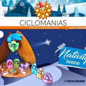 Nativity Scene with 17 handcrafted pieces