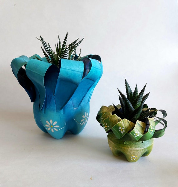 pottery plant pots Set of 2 Mexican Talavera Baul Planters  Plow & Hearth