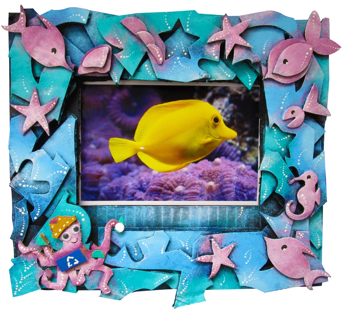 Wall Hanging Ocean Frame. Cardboard Photo Frame 4 X6. Fish Etsy Ireland