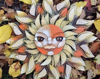 Flaming Sun Wall Décor – Handcrafted from Recycled Materials