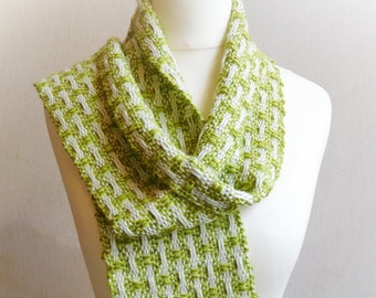 Hand woven green scarf, woven scarf, unique handmade scarf, unisex scarf shawl, multicolor gift for her women, anniversary gift