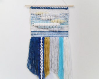 Boho wall hanging, weaving wall hanging, wall weaving, yarn hanging, textile wall decor, fiber art