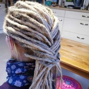 Echthaar Dreadlocks naturaschblond / Dread Verlängerungen / Extensions image 8