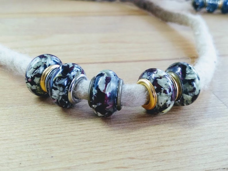 Dread beads with scented and peonies / natural beads / dread beads dreadlock beads / beard beads / dreadlock beads image 2