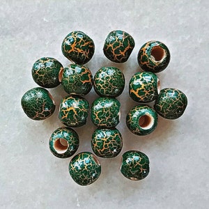 Crackle beads gold / green // Dread beads