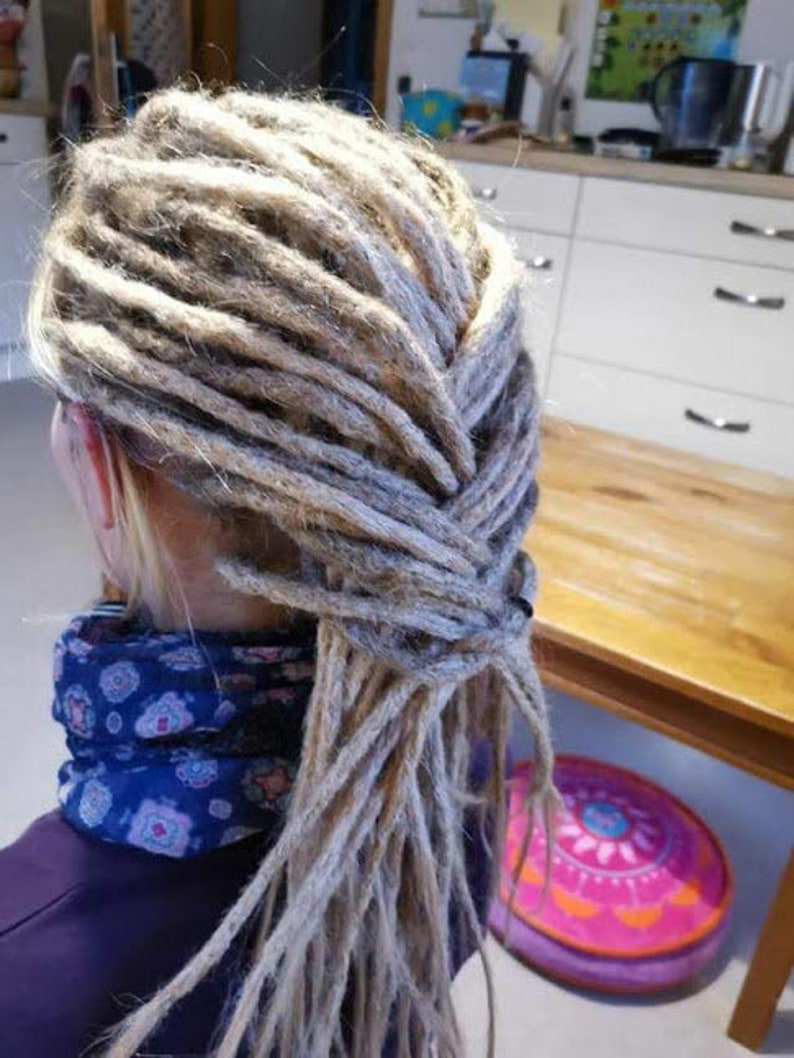 Echthaar Dreadlocks naturaschblond / Dread Verlängerungen / Extensions image 8