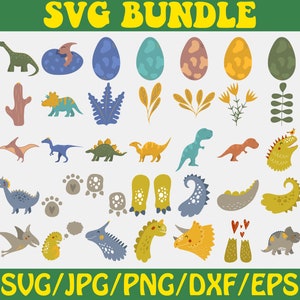 40+ Digital PNG Bundle, Cute Cartoon Dinosaur SVG Bundle, PNG for ...