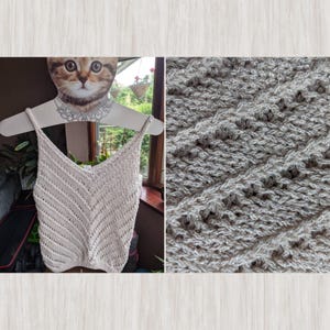 Hand made summer top, cotton mix soft and lightweight, size S