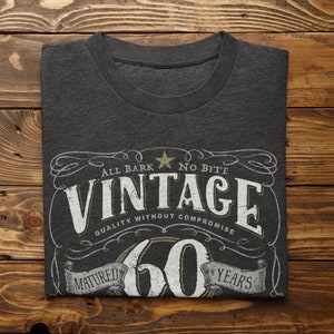 60th Birthday Gift For Men, 1964 Birthday Shirt, Vintage Aged To Perfection, Vintage 1964 Birthday Shirt for Dad, Original Parts V-60-1964 image 6