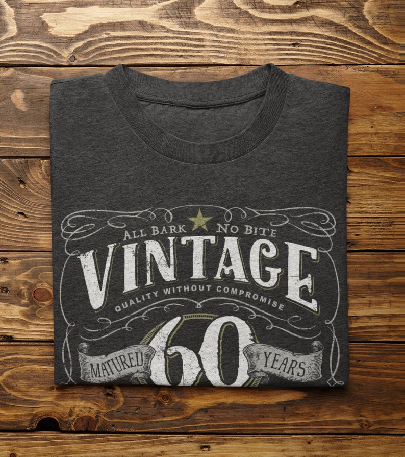 60th Birthday Gift For Men, 1964 Birthday Shirt, Vintage Aged To Perfection, Vintage 1964 Birthday Shirt for Dad, Original Parts V-60-1964 image 6