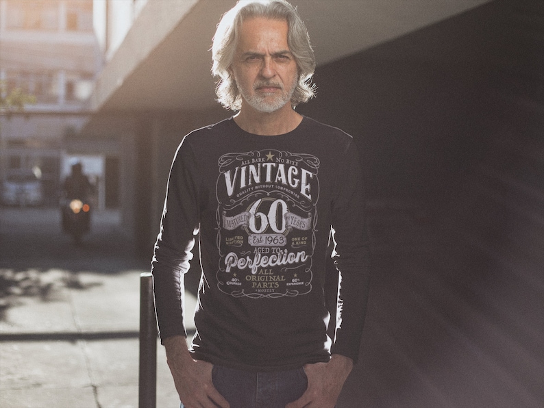 60th Birthday Gift For Men, 1964 Birthday Shirt, Vintage Aged To Perfection, Vintage 1964 Birthday Shirt for Dad, Original Parts V-60-1964 image 5