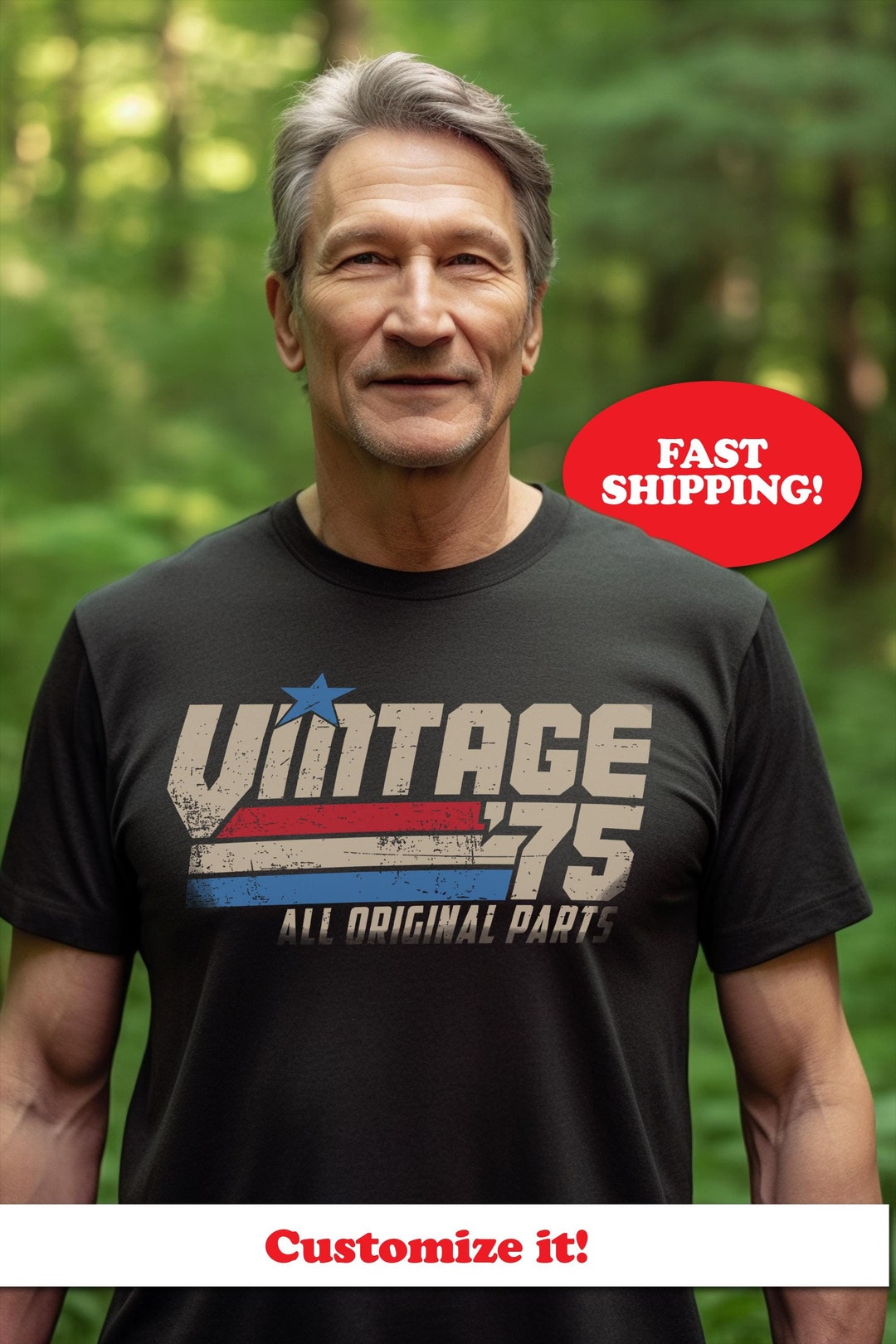 Regalo retrò per il 50° compleanno da uomo, maglietta vintage del