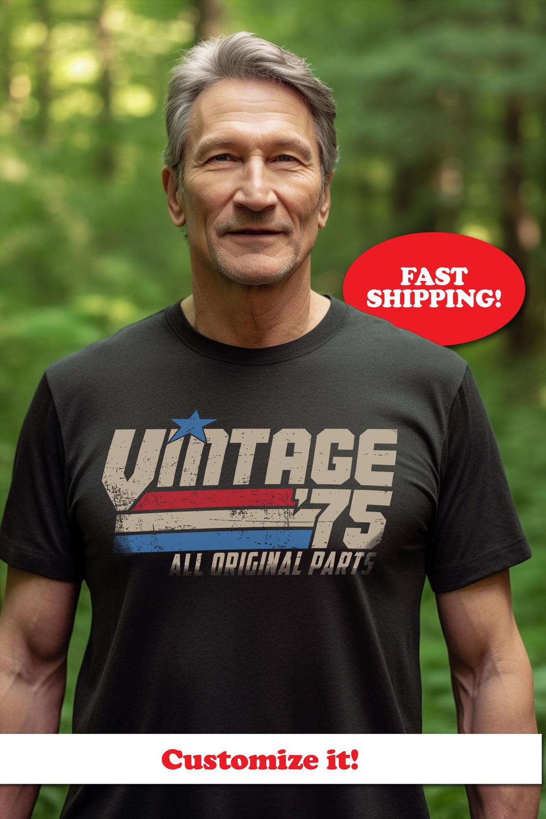 50th Birthday Gift For Men – 'Legend Since 1975' Graphic T-Shirt (Unisex, 100% Cotton)