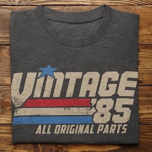 Retro 40e verjaardagscadeau voor mannen, vintage T-shirt 1985, 40 jaar oud cadeau, klassiek T-shirt uit de jaren 80, verjaardagscadeau voor hem, vader, echtgenoot G-85