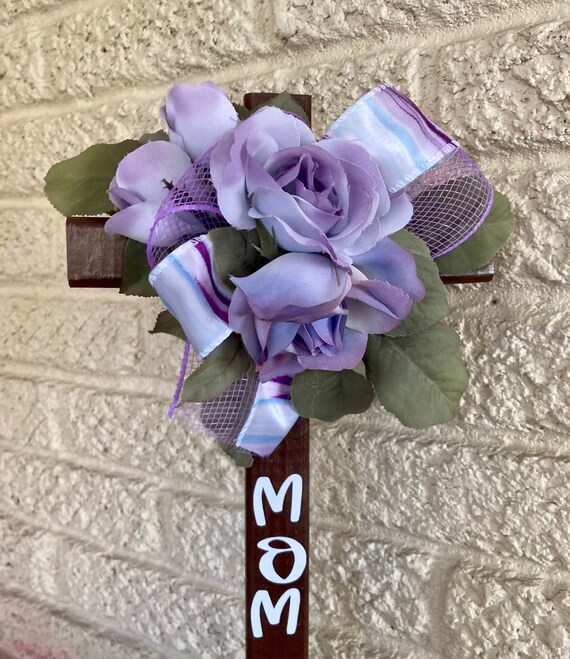 MOM Cemetery, flowers for grave, grave decoration, cross for grave, memorial cross