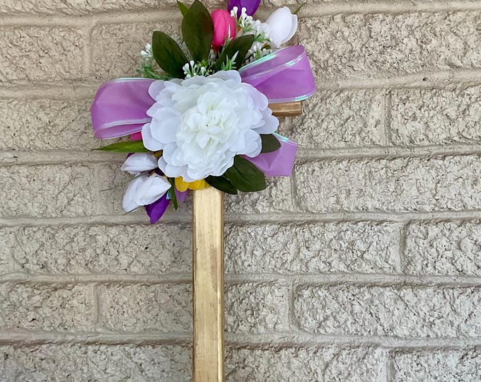 Featured listing image: Cemetery Cross Decoration, Memorial Day Grave flowers