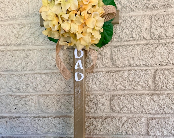 Featured listing image: Cemetery Cross Decoration, Memorial Day Grave flowers for DAD