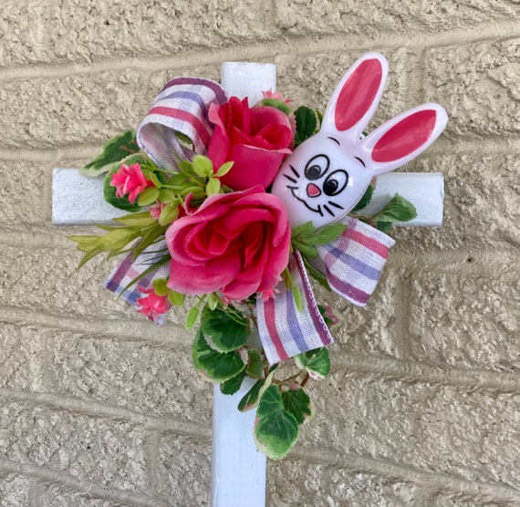 Easter Cemetery cross for grave, grave decoration , cemetary cross, grave flowers, memorial flowers for grave