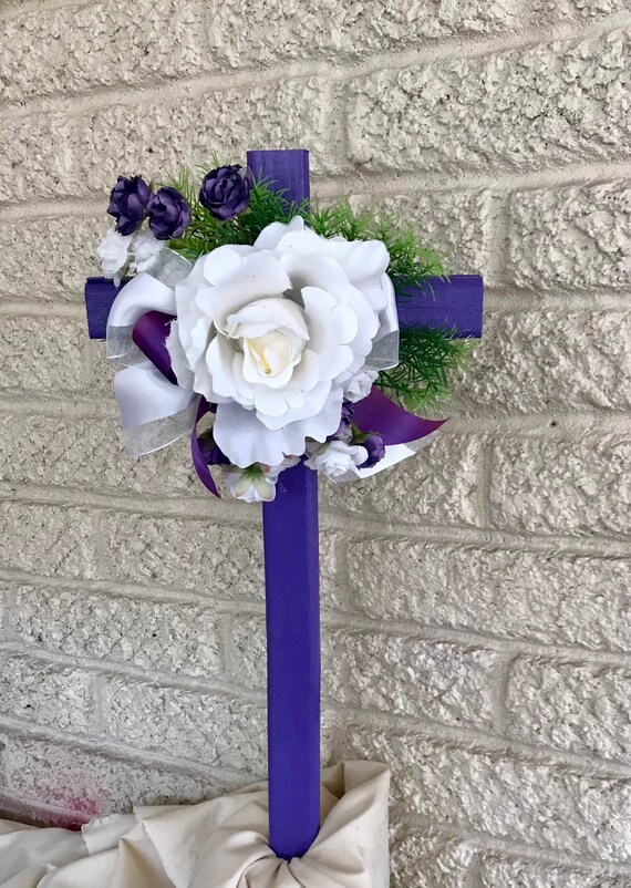 Cemetery flowers, cross for moms grave, grave memorial, memorial flowers, grave decoration