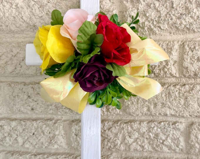 Featured listing image: Cemetery Cross Decoration, Roses Variety Grave flowers - 18 inch