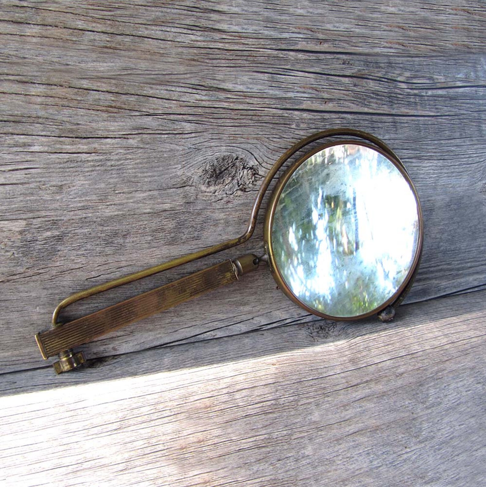 Vintage Brass Travel / Shaving Mirror Around the Neck Mirror Etsy