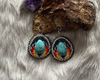 Turquoise beaded earrings