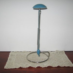 Vintage Hat Stand / Free Standing / Clamp-On / Pull Cord / BLUE #1 of 2