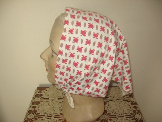 Vintage Kerchief / Triangle Head Scarf / 1950's /… - image 3