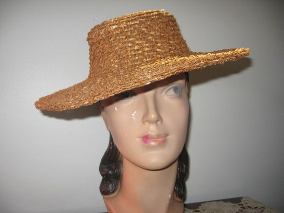 CLEARANCE / 1930's Boater Hat / Dunlap / Textured