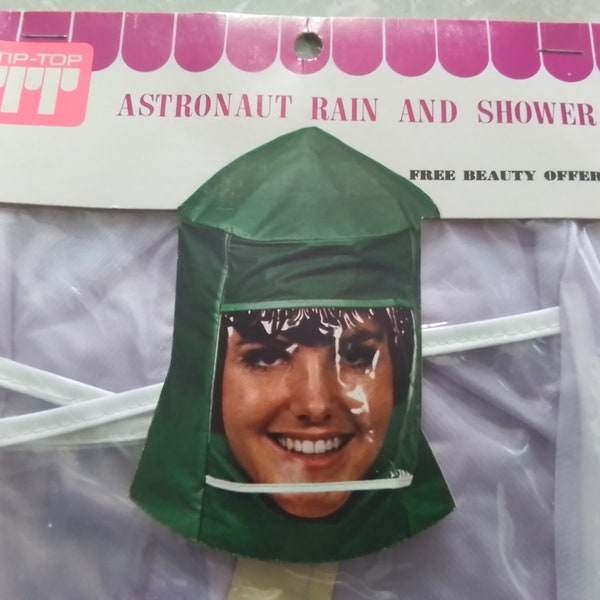 Vintage Rain and Shower Cap / ASTRONAUT / 1960's-70's / Tip-Top / Made in Western Germany / NOS / PURPLE