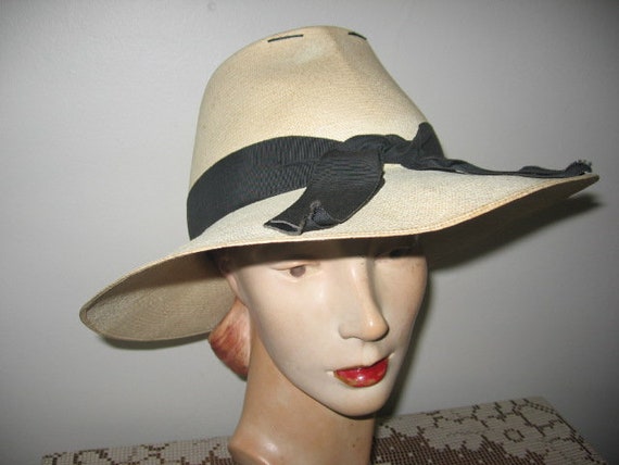 1930's-40's Genuine Panama Straw Fedora / South Am