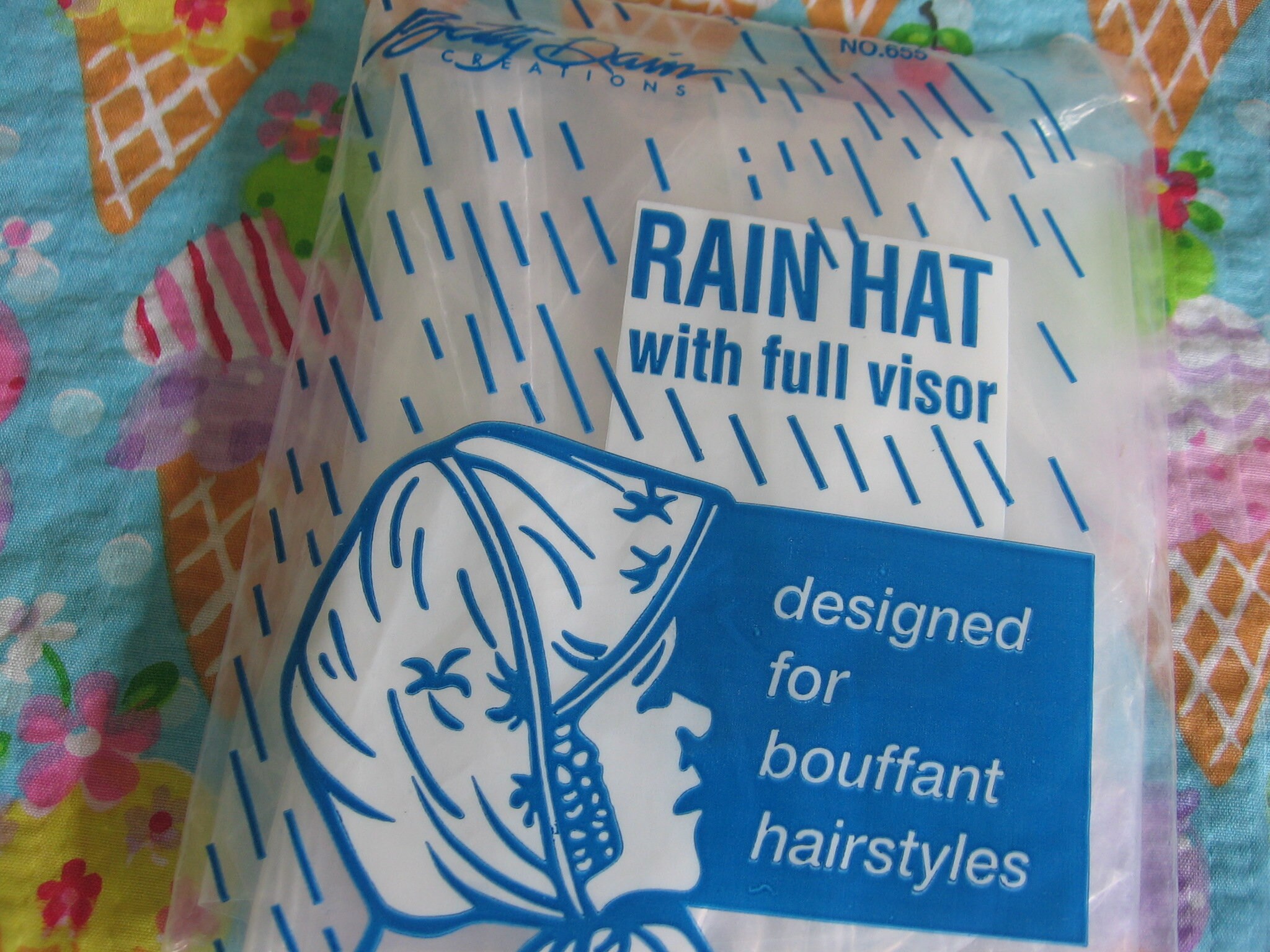 Vintage Rain Bonnet / Full Visor 
