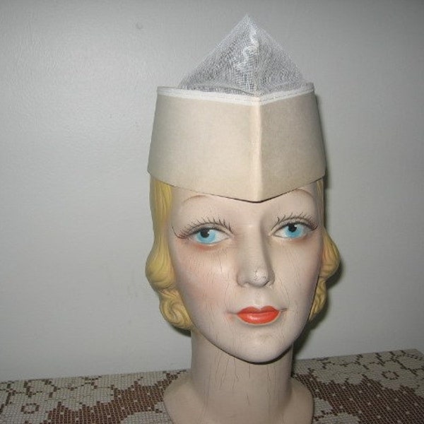 Cappello vintage / 1950 / Soda Jerk Cap / Uniforme / Cameriera / Gelato Shoppe / NOS