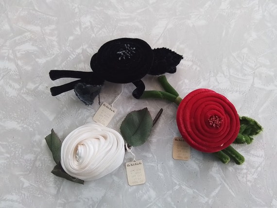 Vintage Corsage Trio - Set of 3 / Millinery Trim … - image 1