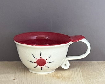 Red Porcelain Teacup