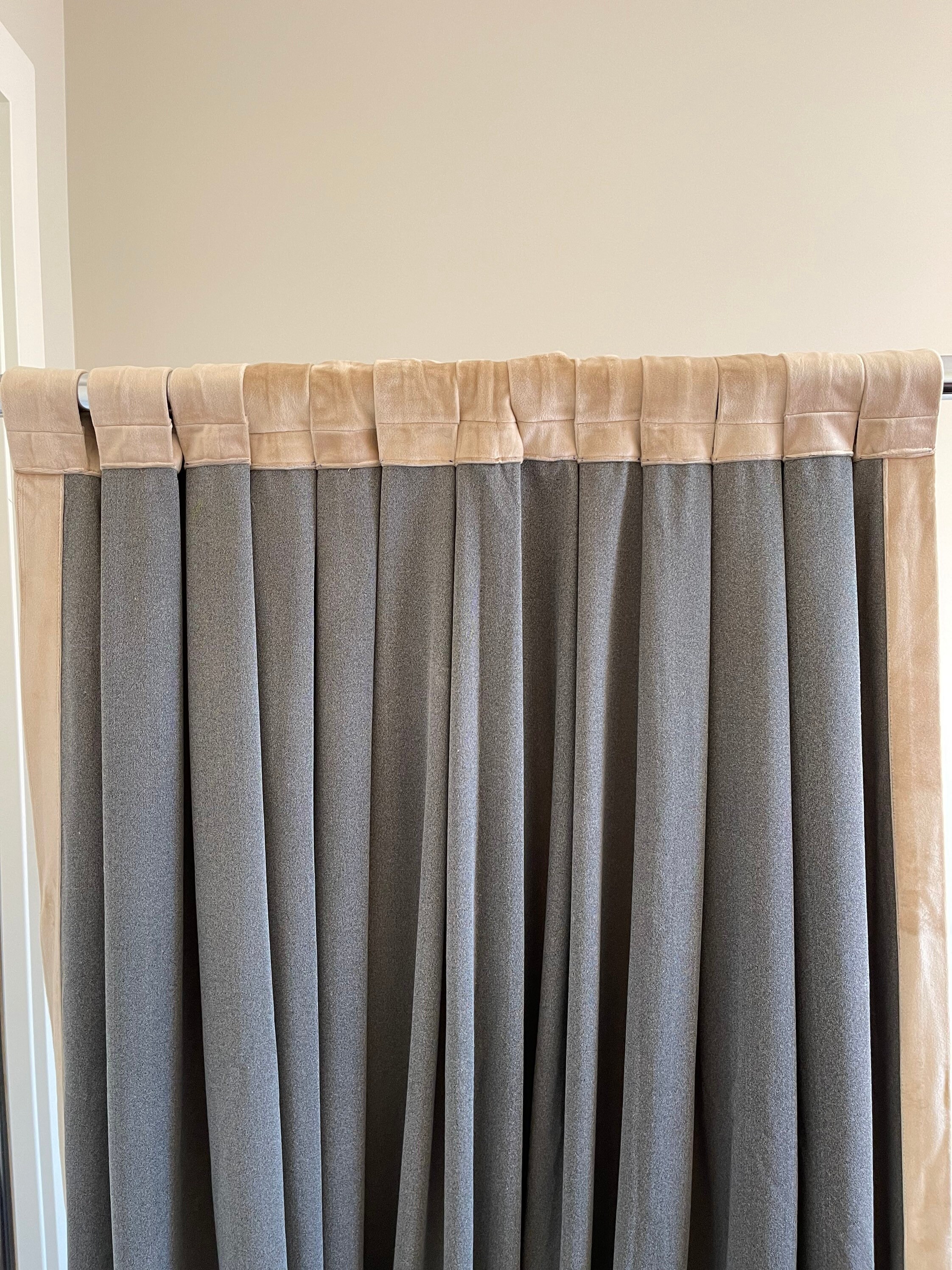 Champagne White Tab Top Curtain Panels Matt Velvet Panels in Etsy Canada