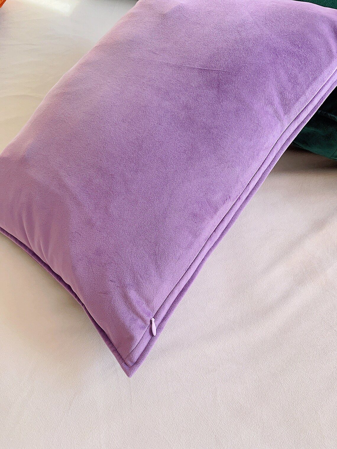 Lavender Purple Lumbar Cushion Luxury Velvet Throw Pillow Etsy