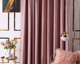 Dusty Rose Luxury Velvet Curtains / Custom Made Curtain Panels / Rod Pocket Panels