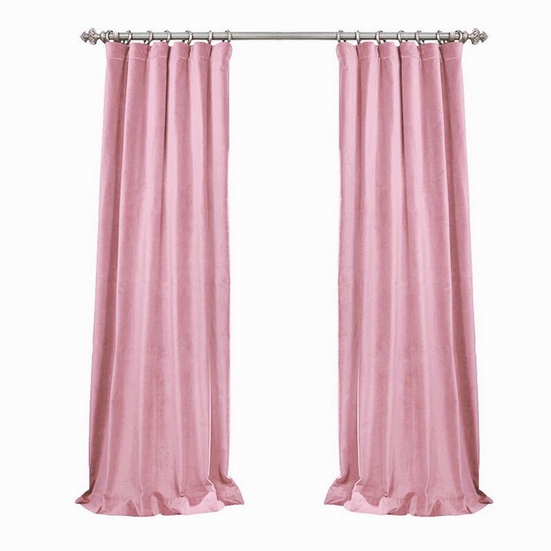 Blush Pink Velvet Nursery Curtains Luxury Matte Velvet Custom Etsy