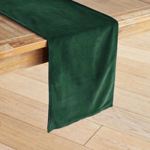 Custom Christmas Table Runner, Christmas Decor, Green Velvet Table Cloth, Vintage Green Luxury Dining Table Cloth image 5